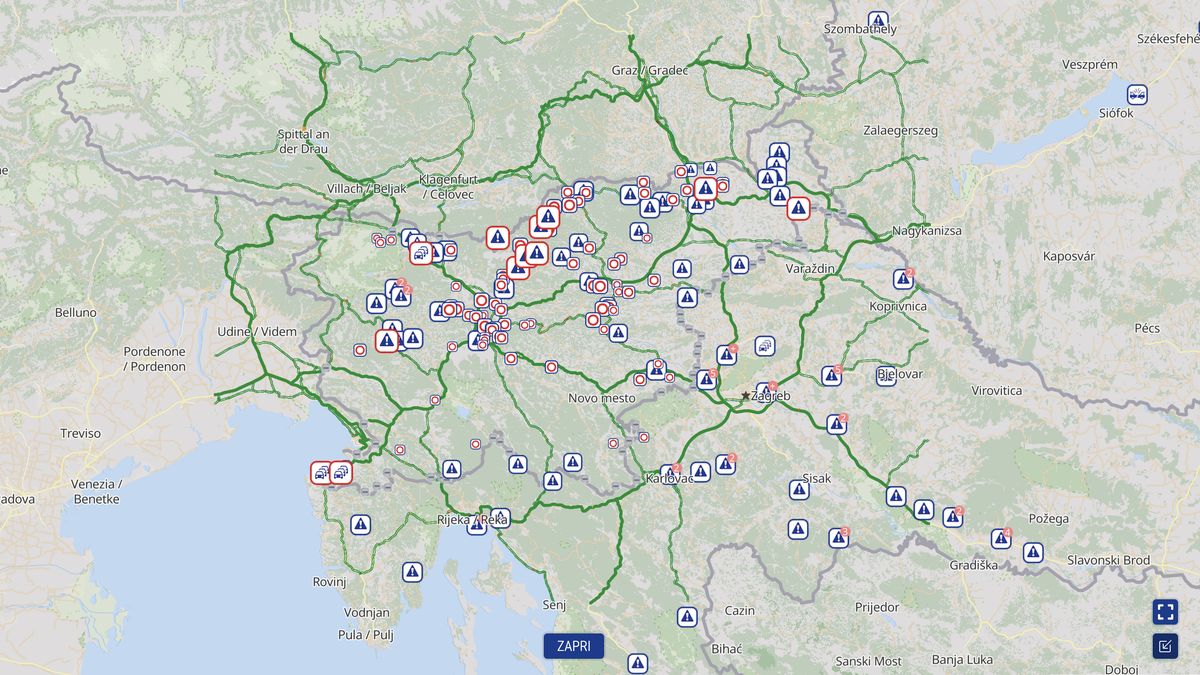 Slovinsko aktualizovalo mapy. Ukazují, které silnice nejsou průjezdné
